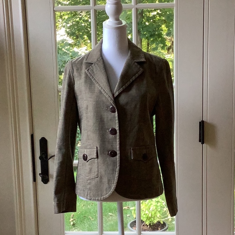 Talbots Petite Velour One Button Blazer Size 0P